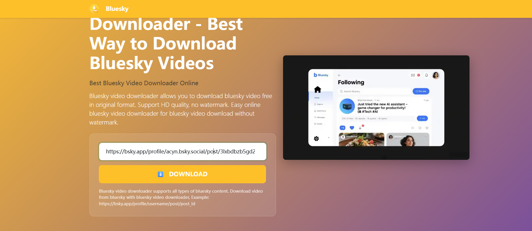 Bluesky Video Downloader